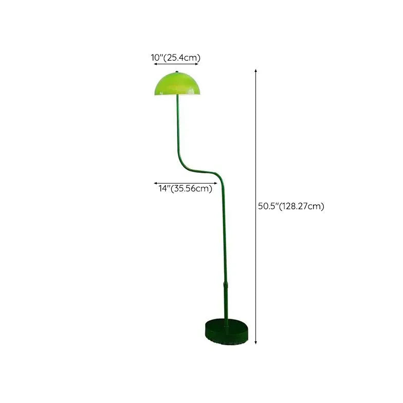 Grüne hemisphärische gebogene moderne Stehlampe