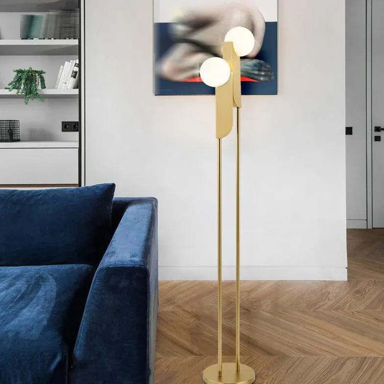 Zweiköpfige Glaskugel moderne Stehlampe