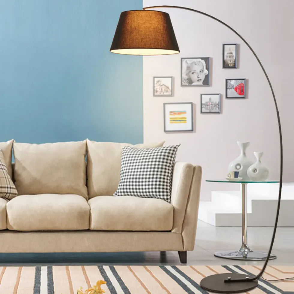 Wide Lampshade Curved Minimalist Floor Lamp