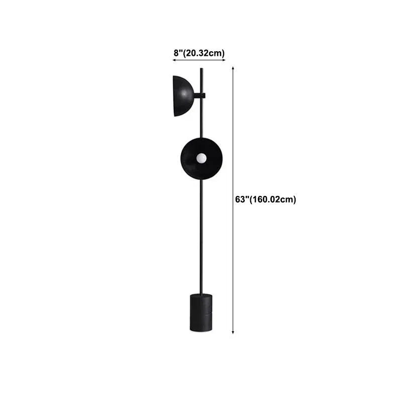 Schwarze hemisphärische minimalistische moderne Stehlampe