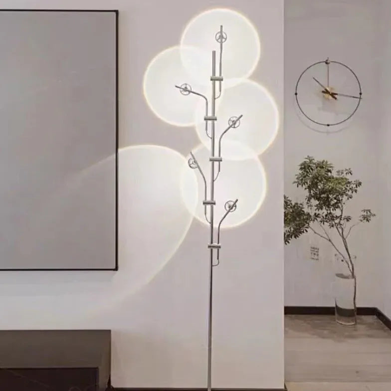 Slender Stand Floor Lamp with Shadow Decoration