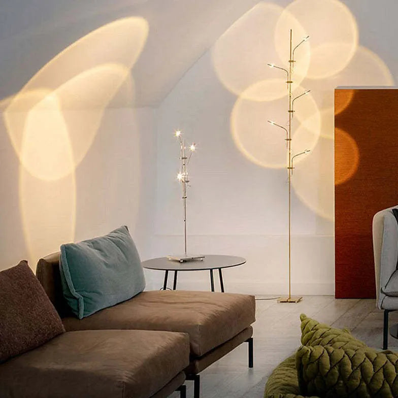 Slender Stand Floor Lamp with Shadow Decoration