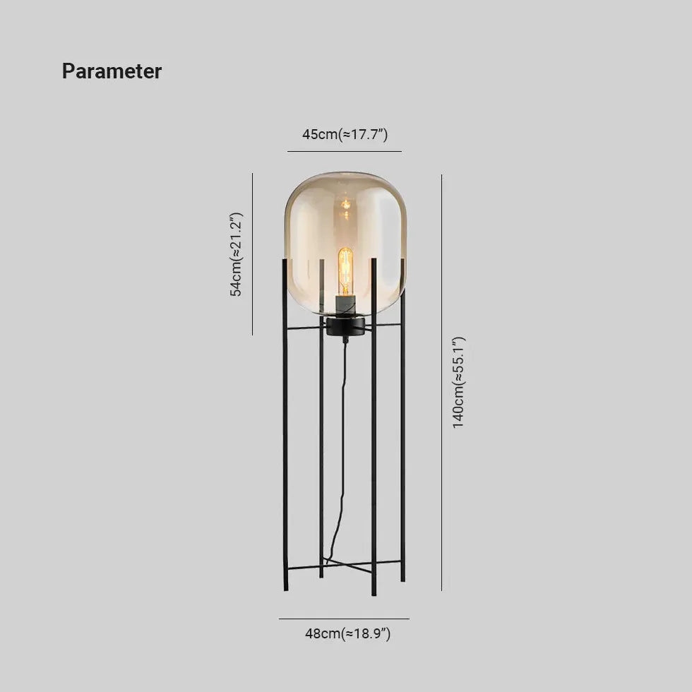 Glass Halbtransparent Square Basis moderne Stehlampe