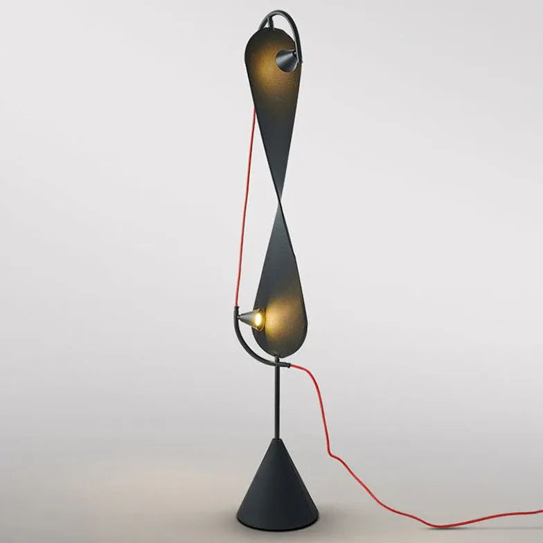 Black Unique Double-Curve Design Floor Lamp