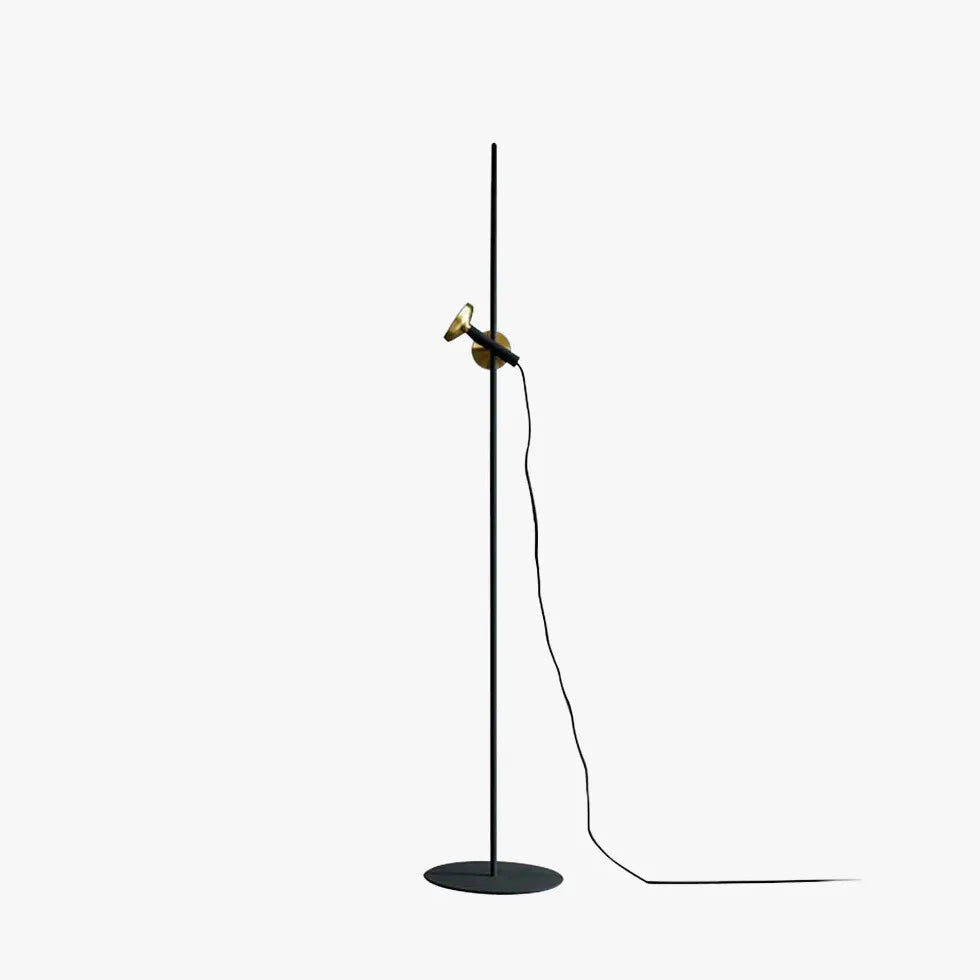 Schwarz gerade minimalistische verstellbare Stehlampe