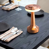 Copper Metal Round Modern Table Lamp