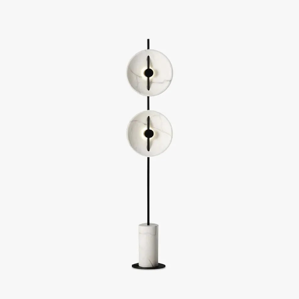 White Disc Textured Floor Lamp