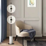 White Disc Textured Floor Lamp