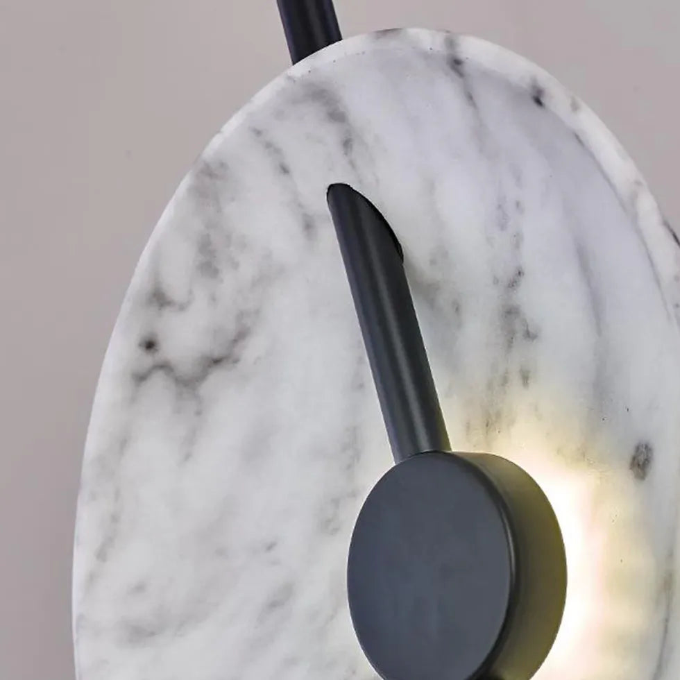 White Disc Textured Floor Lamp