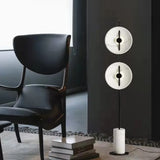 White Disc Textured Floor Lamp