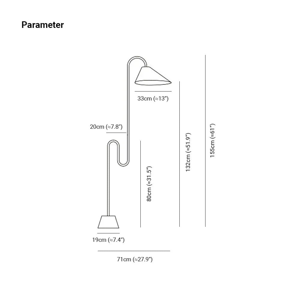 Cone Curved Modern Minimalist Floor Lamp