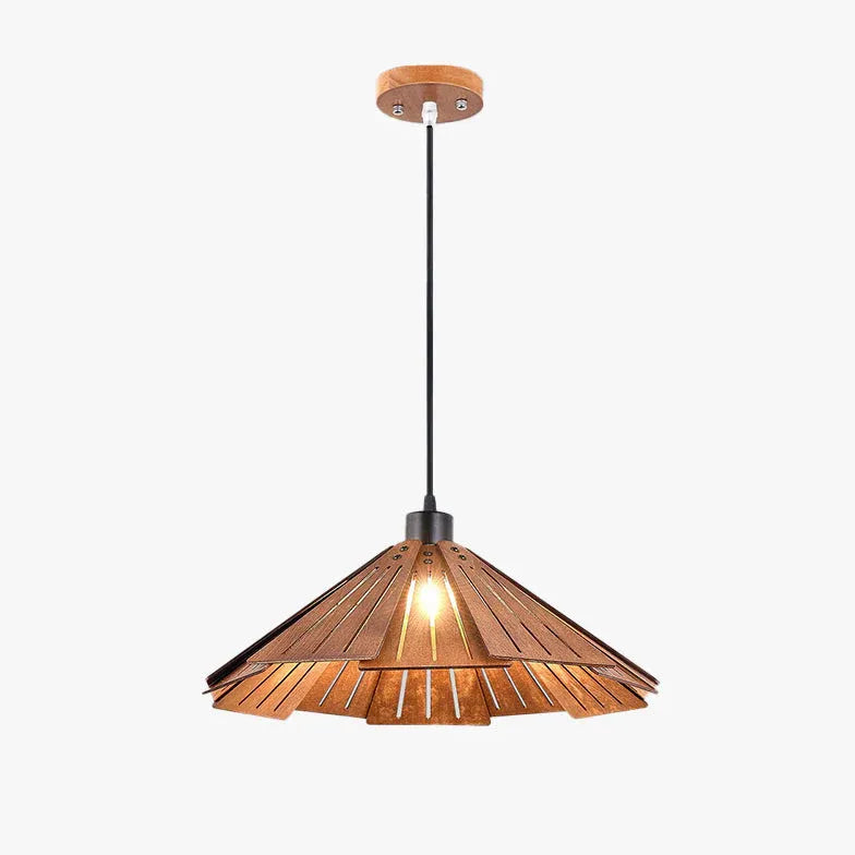 Iron Umbrella Dining Room Wooden Pendant Light