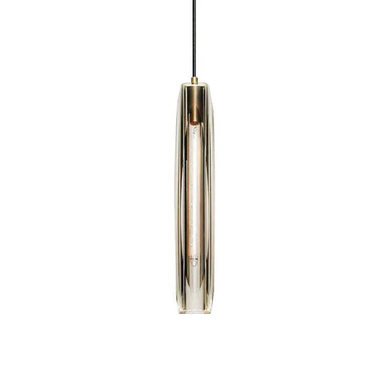 Long cylindrical glass modern pendant lights