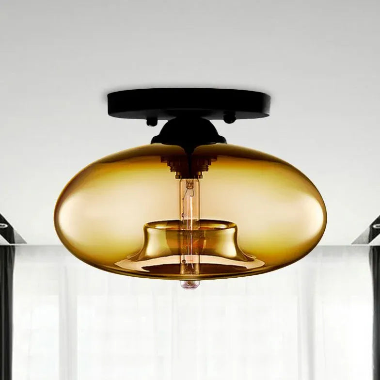 Flat Sphere Glass Modern Ceiling Light