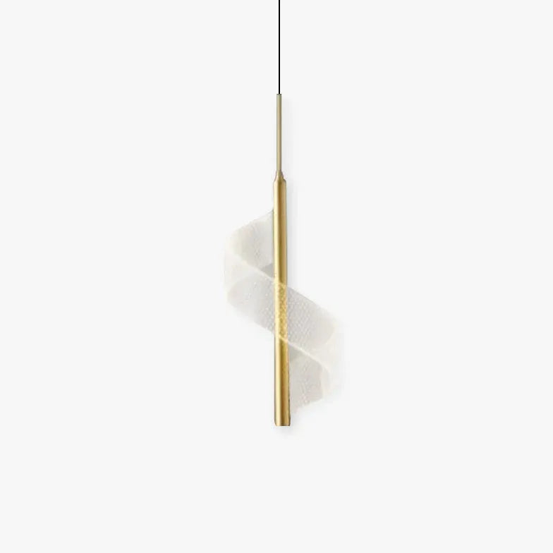 Streamline Spiral Bedroom Gold Pendant Light