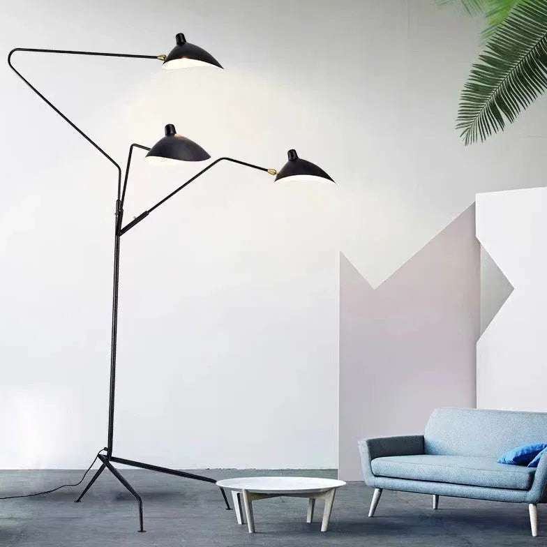 Black Slender Triangular Floor Lamp