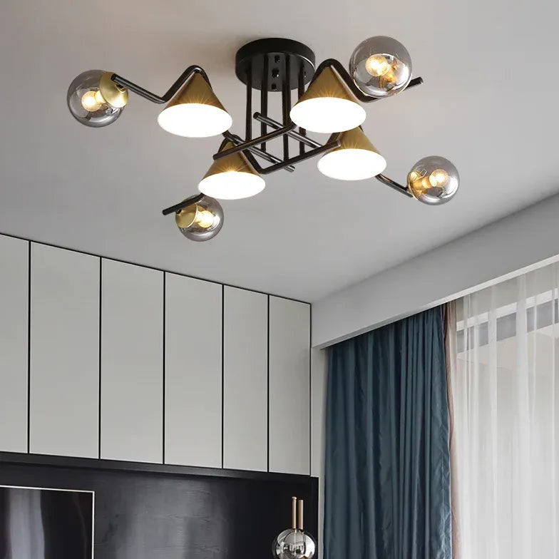 Schwarz goldene Hängelampe nordisch modern und luxuriös - Clowas.de