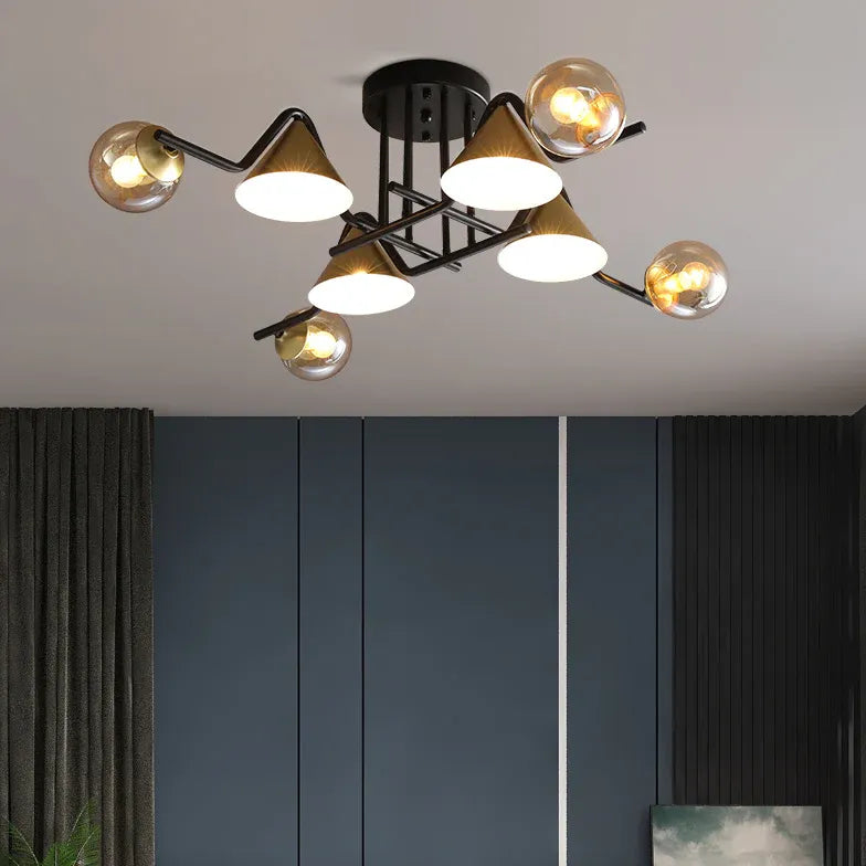 Schwarz goldene Hängelampe nordisch modern und luxuriös - Clowas.de