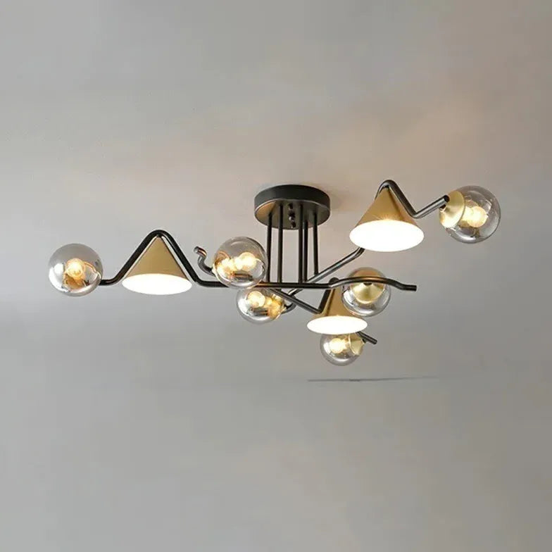 Schwarz goldene Hängelampe nordisch modern und luxuriös - Clowas.de