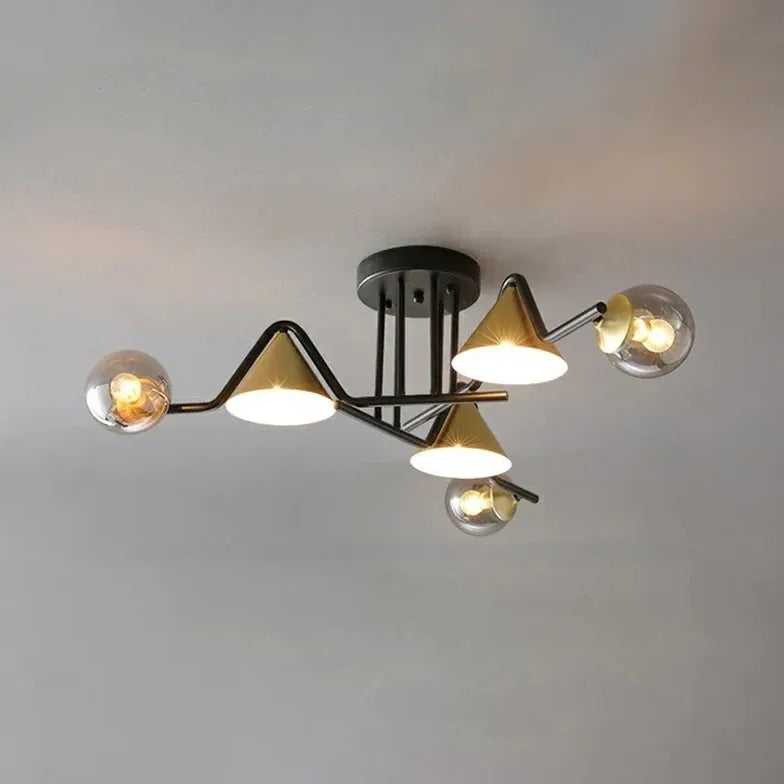 Schwarz goldene Hängelampe nordisch modern und luxuriös - Clowas.de