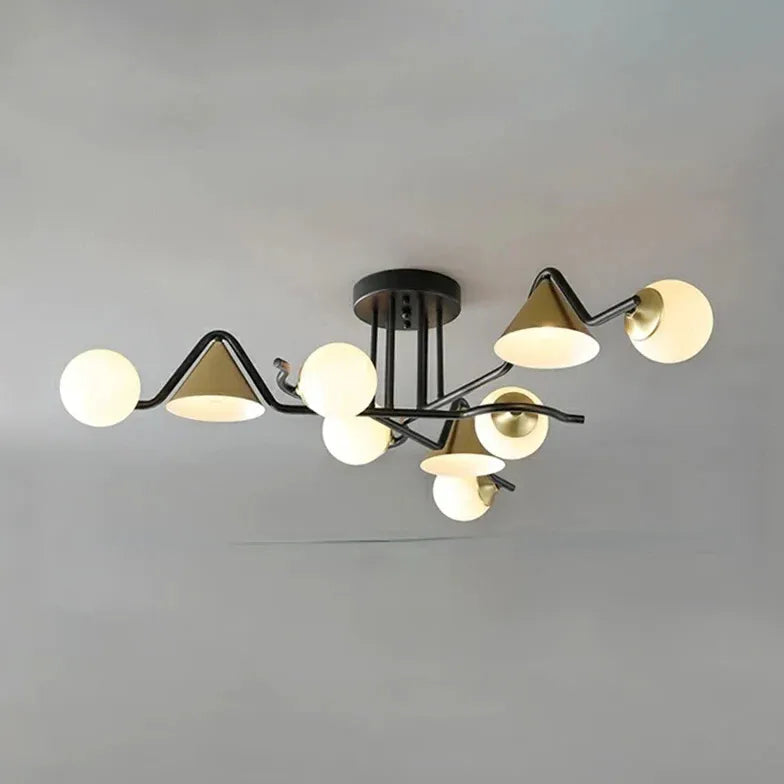 Schwarz goldene Hängelampe nordisch modern und luxuriös - Clowas.de
