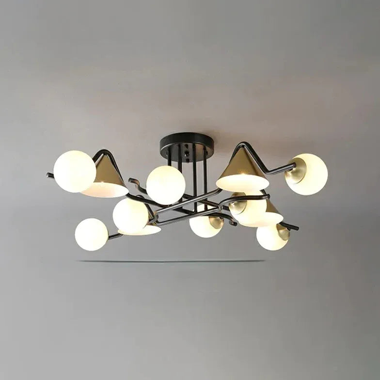 Schwarz goldene Hängelampe nordisch modern und luxuriös - Clowas.de