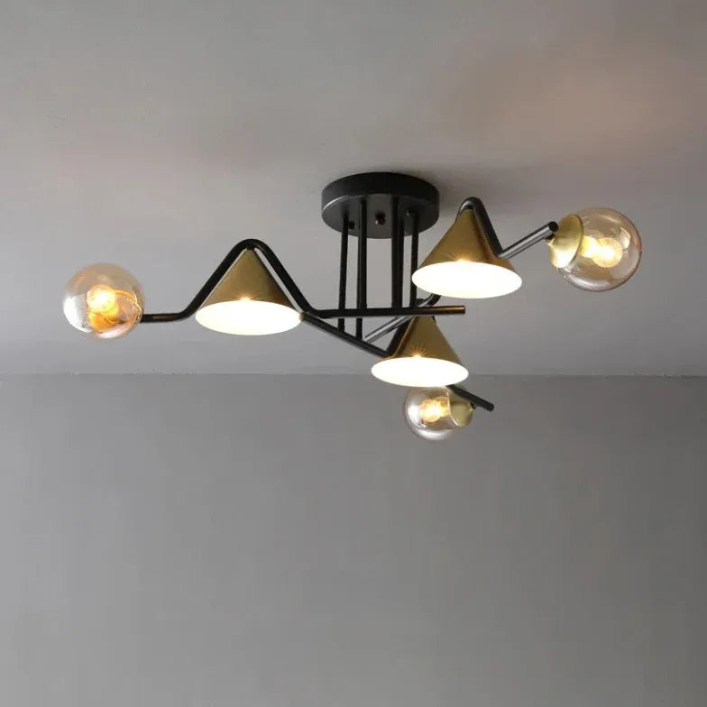 Schwarz goldene Hängelampe nordisch modern und luxuriös - Clowas.de