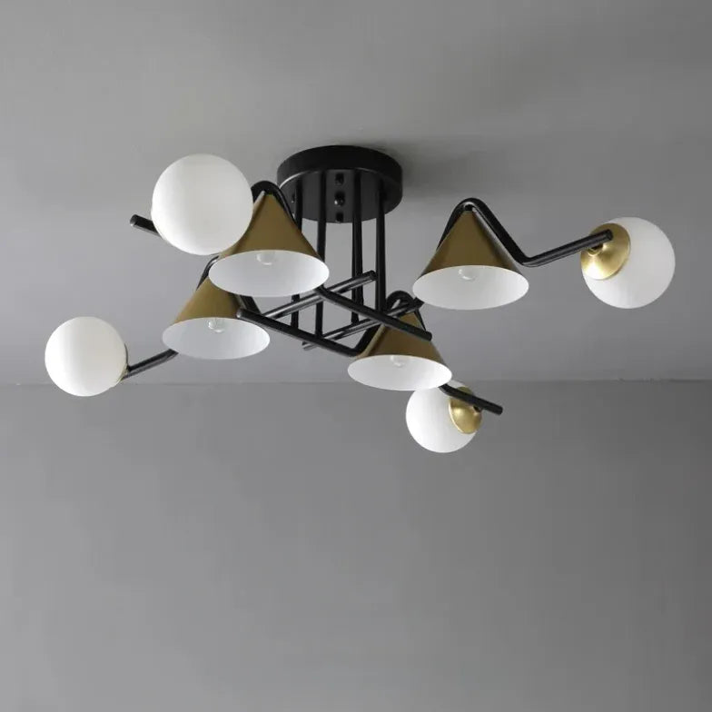 Schwarz goldene Hängelampe nordisch modern und luxuriös - Clowas.de