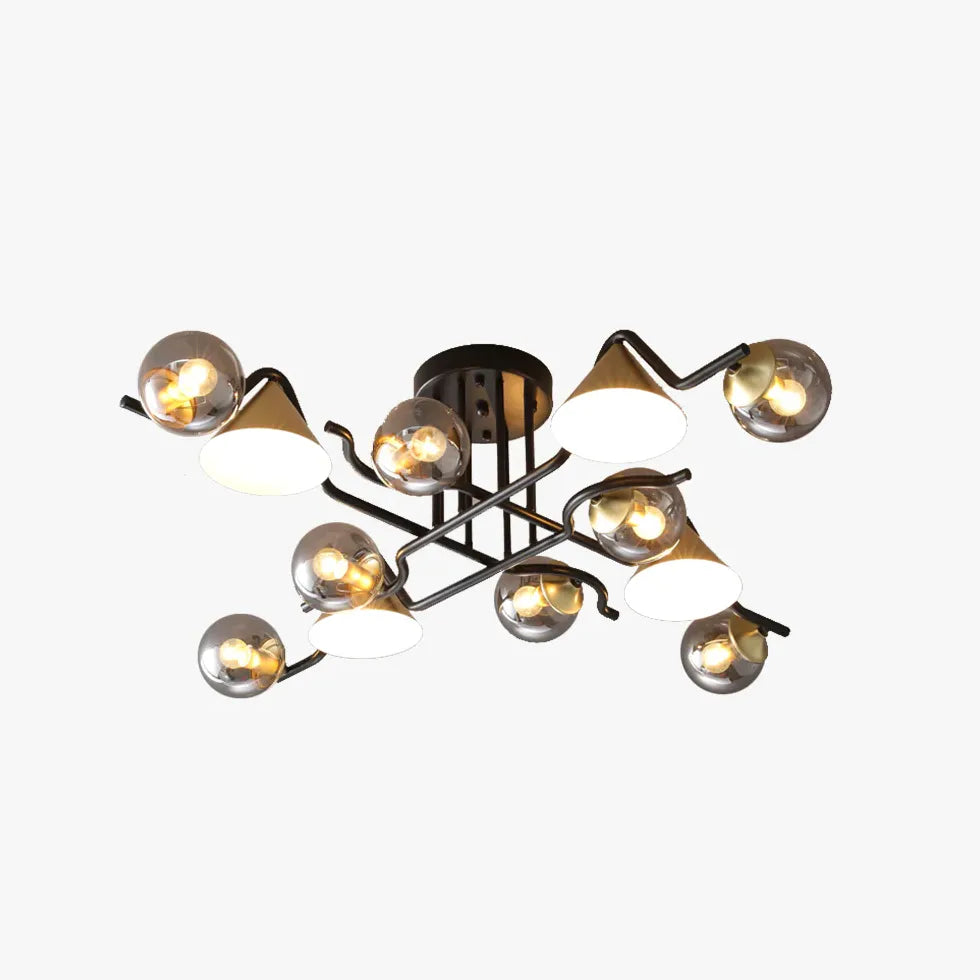 Schwarz goldene Hängelampe nordisch modern und luxuriös - Clowas.de
