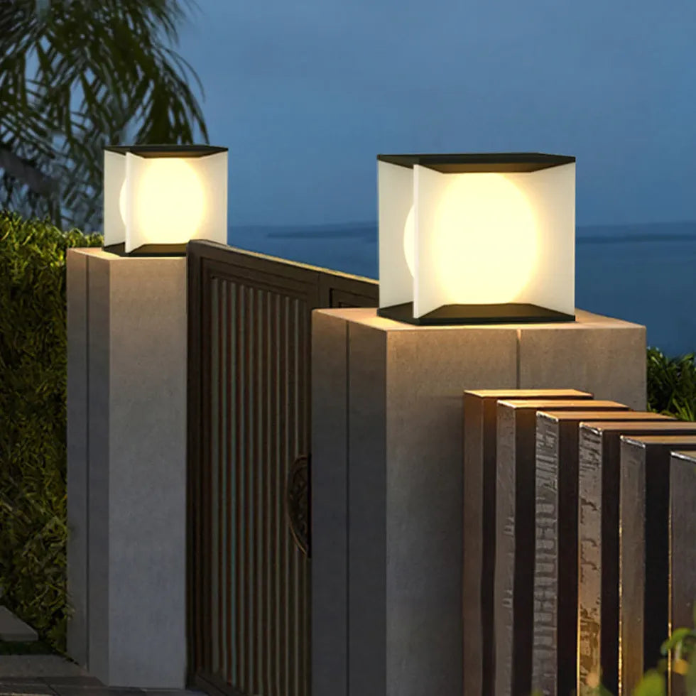sgartenlampe kugel solar moderne würfelform für den außenbereich - Clowas.de