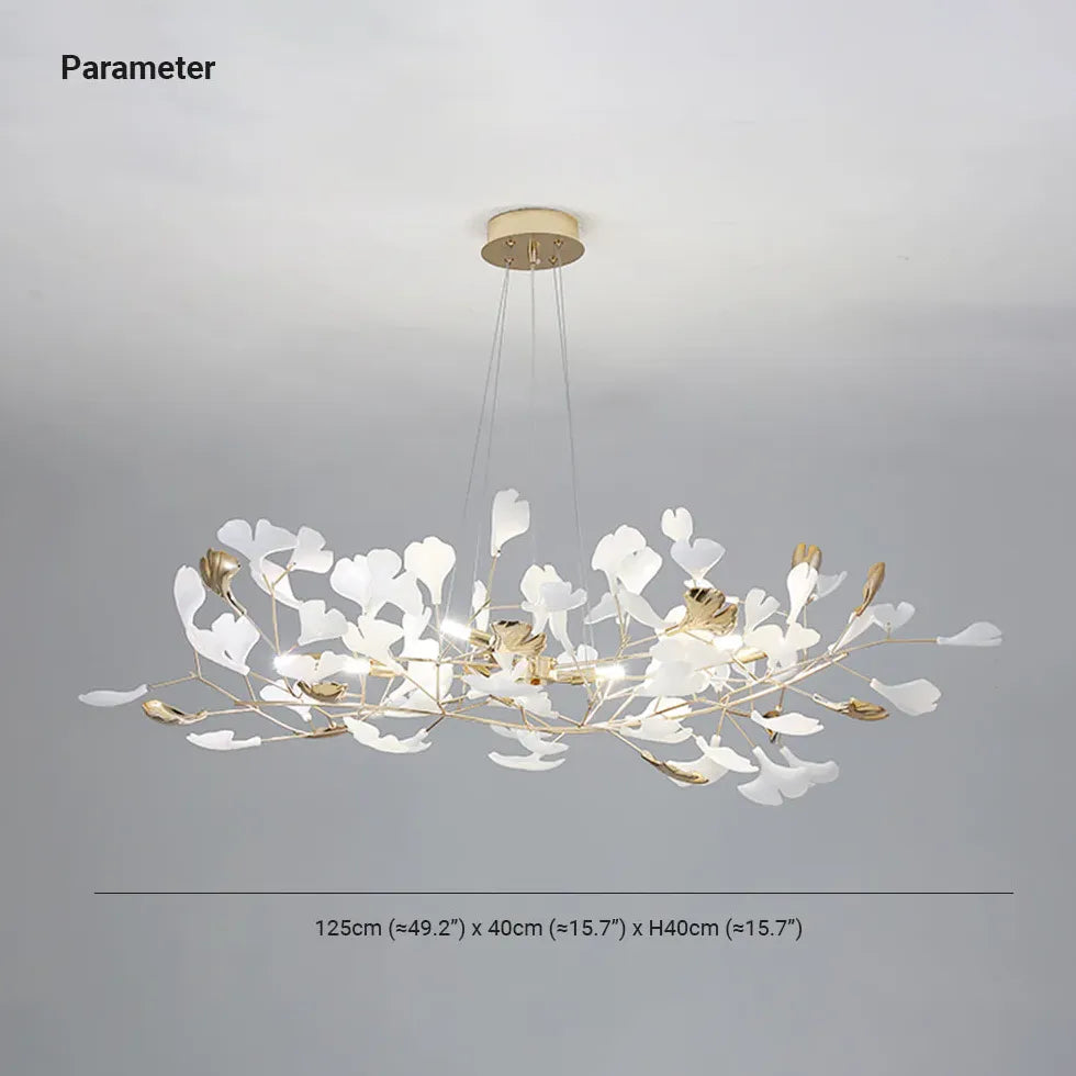 Kronleuchter Metall Silber Ginkgo Blatt Nordic - Clowas.de