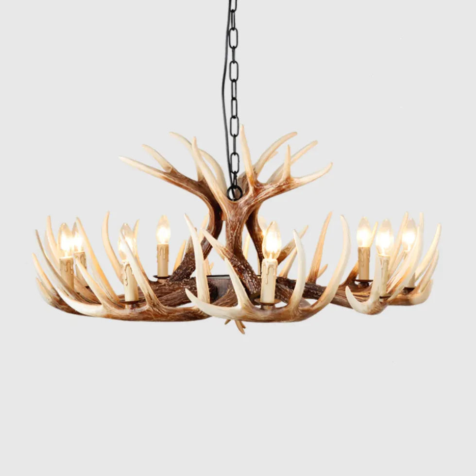 Faux Antler Vintage Candle Holder Chandelier