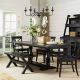 Candelabra Style Black Metal Kitchen Chandelier