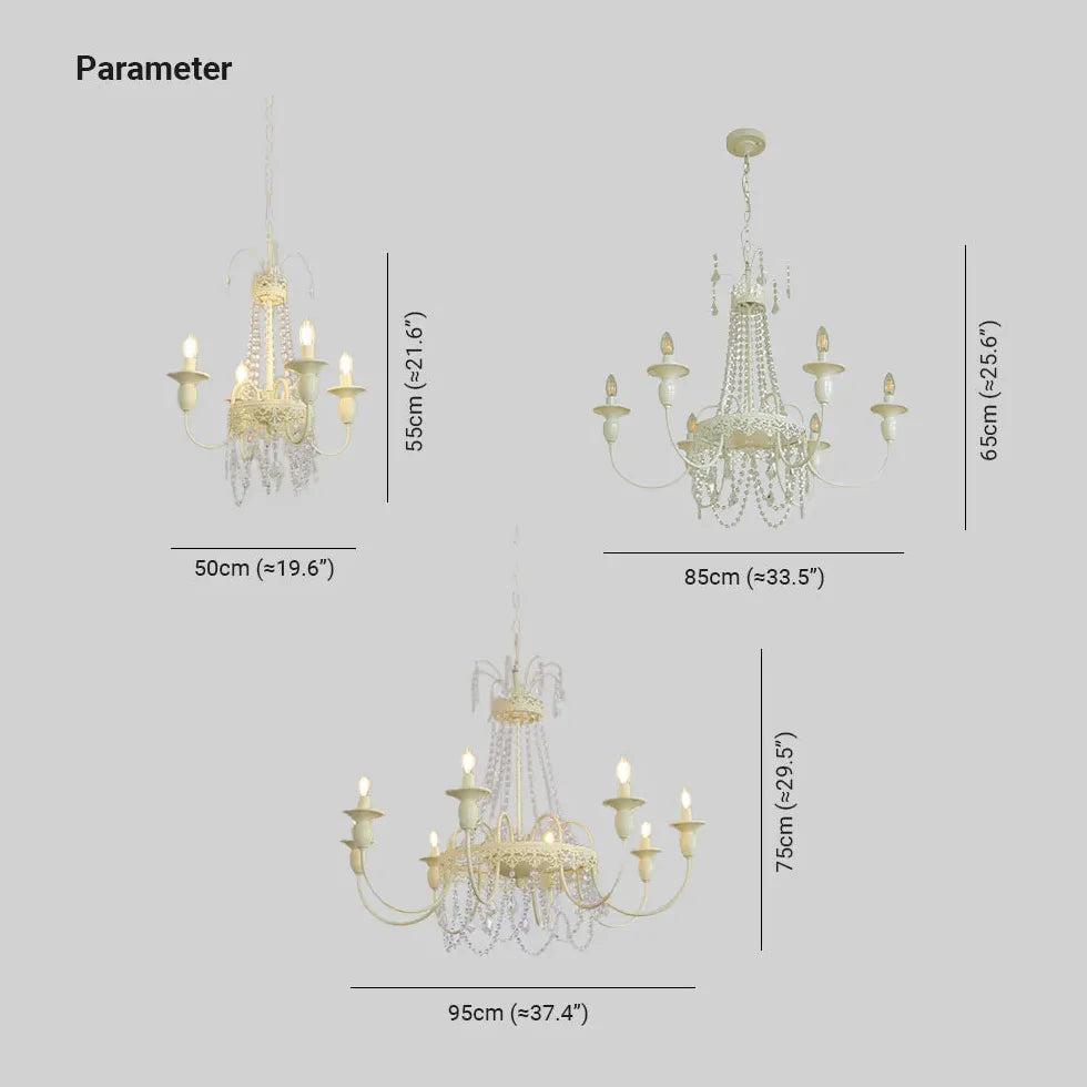 Kristallleuchten modern im französischen Creme Stil