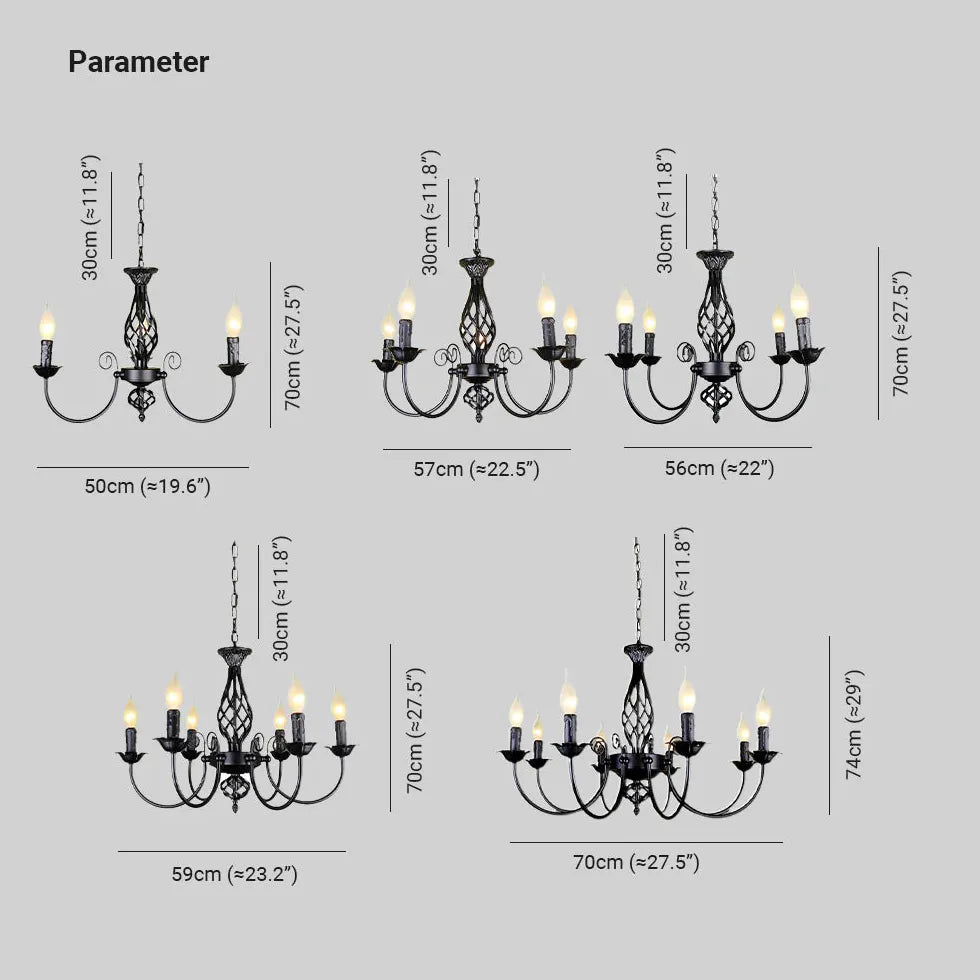 Vintage Style Candelabra Chandelier for Dining Room