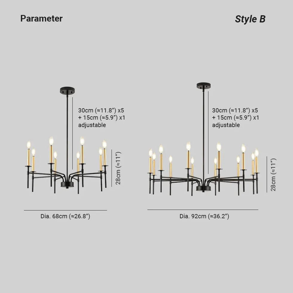 Kronleuchter mit LED moderne nordische schwarze Eleganz