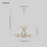 Faux Antler White Candelabra Branch Chandelier