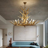 Faux Antler Wooden Candle Holder Chandelier