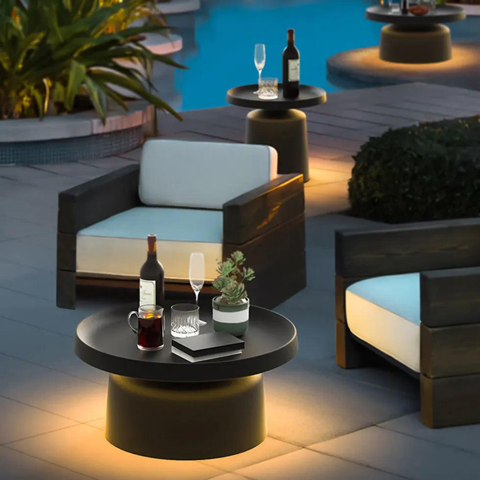 Stehlampe mit Tisch schwarz moderne Garten Einrichtung - Clowas.de