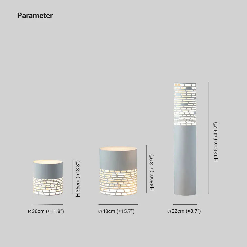 LED Stehlampe Weiß mit Zylindrischem Hohlraumdesign für den Außenbereich
