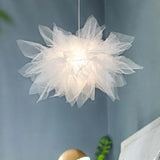 Stoff Pendelleuchte Weiß Nordisch Modern Design - Clowas.de