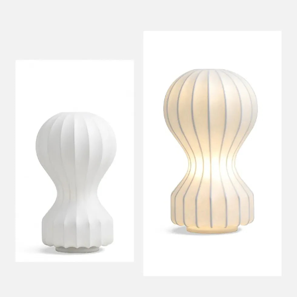 Weiße Doppelballdesign Minimalistische Tischlampe