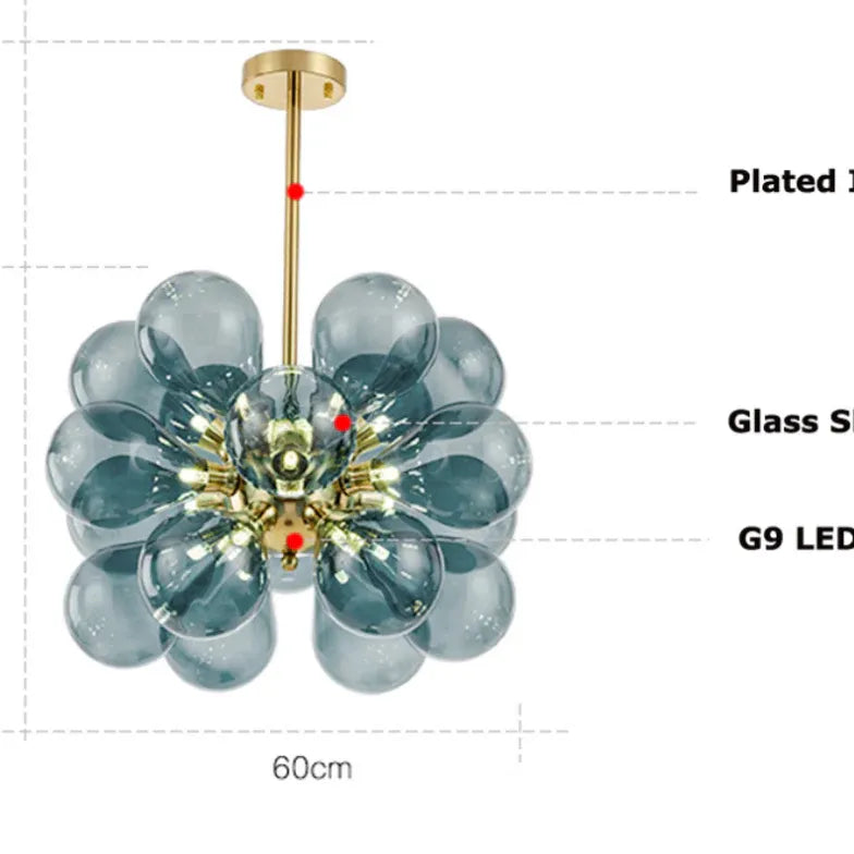 Radiales Blütenblatt -Glas -Glas modernes Anhänger Licht