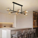 Gold Glass Ball Multi-Head Pendant Light