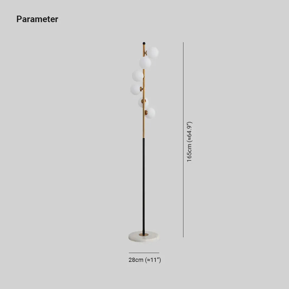 Mehrere LED -Glas -Globen moderne Stehlampe