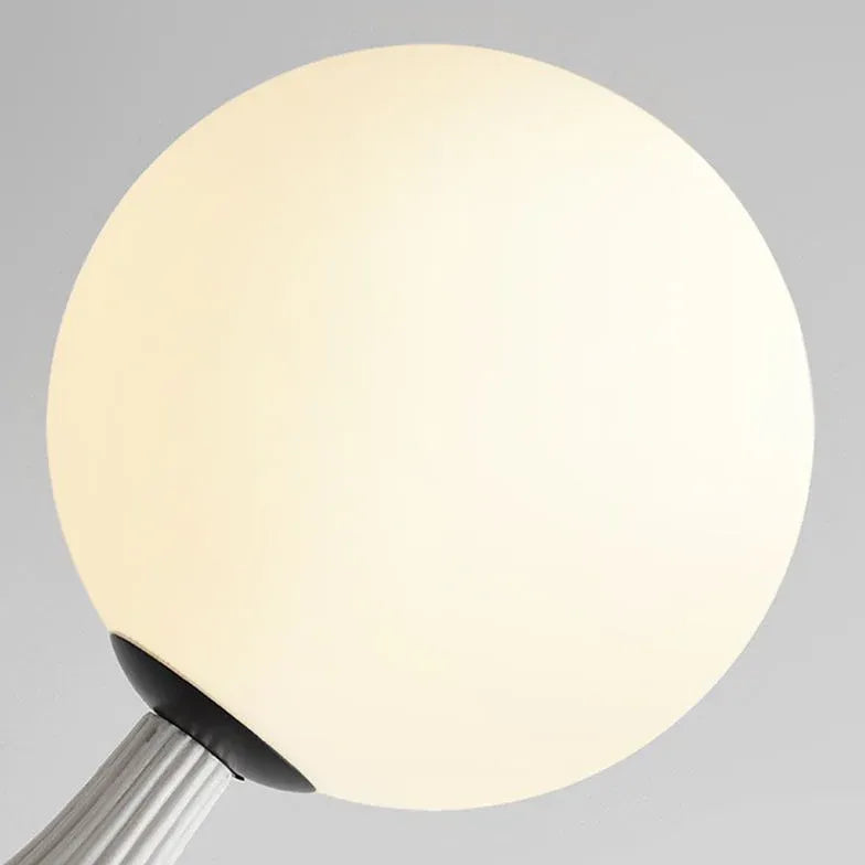 White Sphere Long Rod Minimalist Floor Lamp