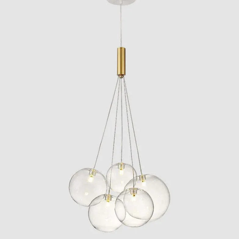 Large Transparent Glass Bubble Cluster Chandelier