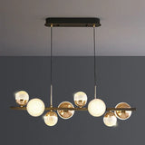 Crushed Diamond Glass Gold Linear Pendant Light