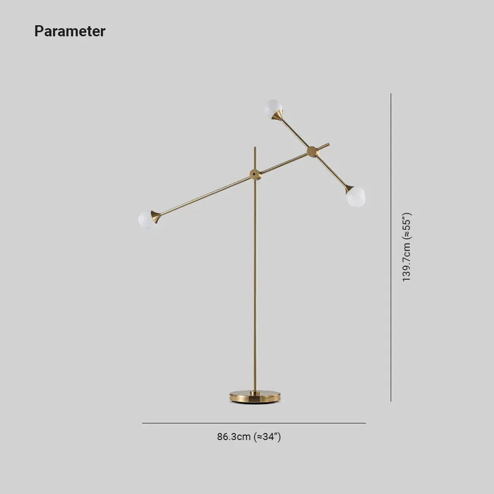 Multi-Arm Gold Modern minimalistische Stehlampe