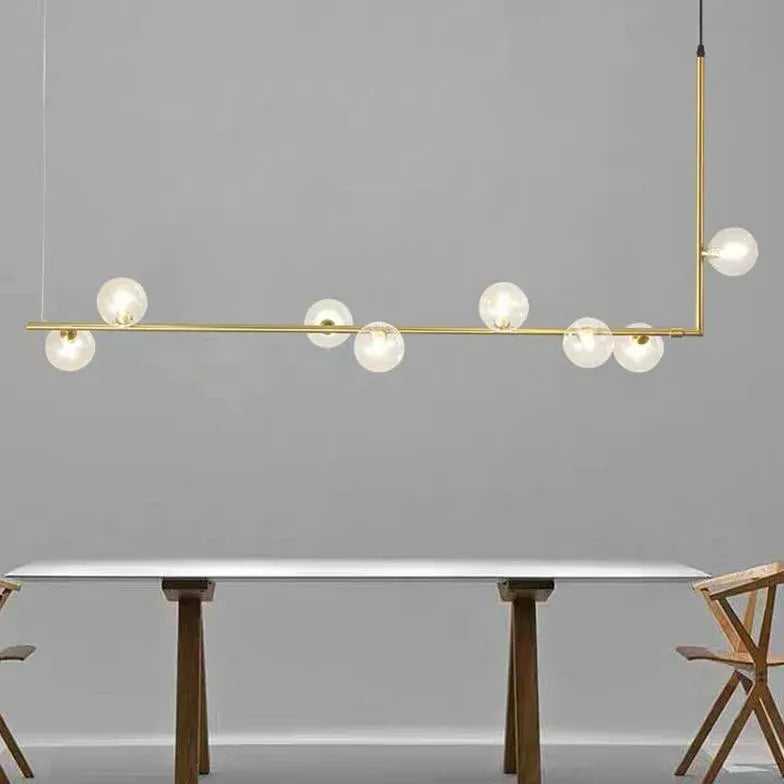 Linear Glass Ball Minimalist Pendant Light